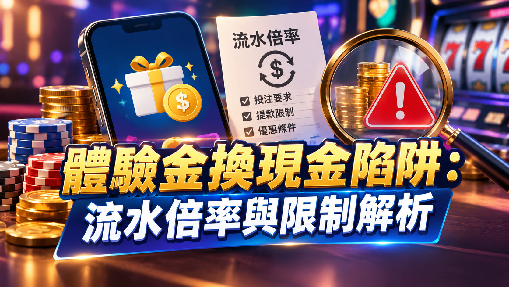 體驗金換現金陷阱:流水倍率與限制解析