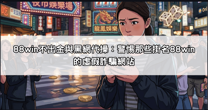 88win不出金與黑網代操:警惕那些掛名88win的虛假詐騙網站