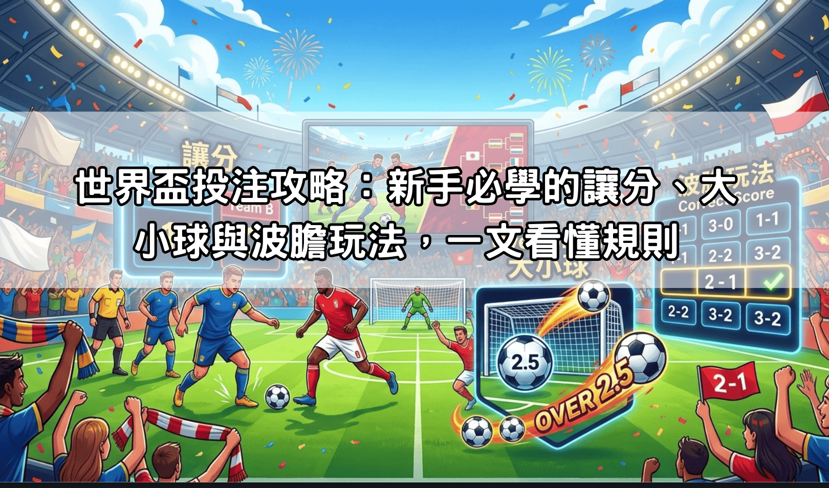 世界盃投注攻略：新手必學的讓分、大小球與波膽玩法，一文看懂規則
